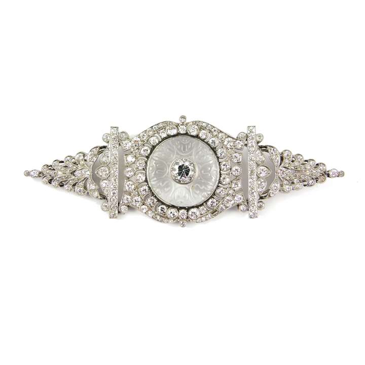Early 20th century diamond and rock crystal brooch